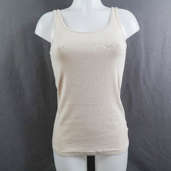Womens Tank Top Medium Tan Basic Minimalist Capsule Clean Girl Everyday Basic - Picture 1 of 11